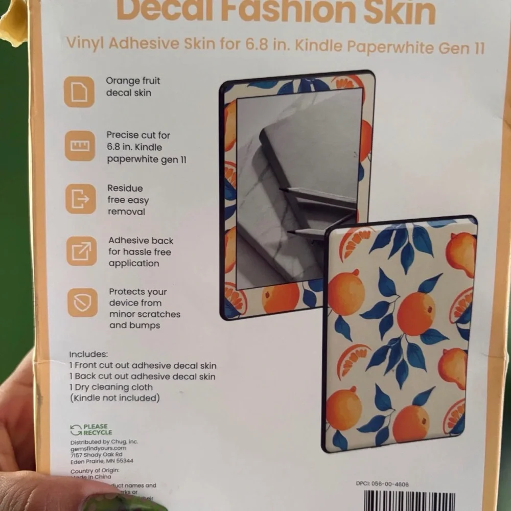 Clear Case for Kindle and decal fashion skin for 6” kindle gen 11